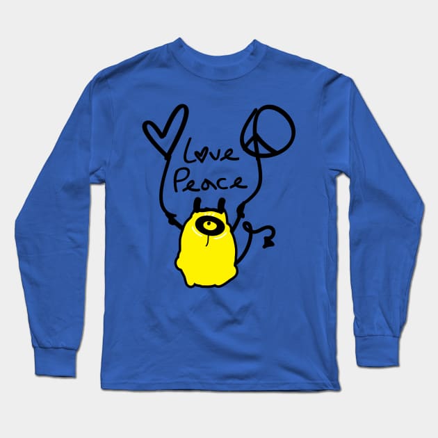 Love Peace Monster Long Sleeve T-Shirt by CindyS